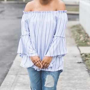 Off the shoulder stripped top